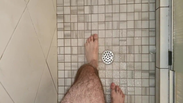Hairy Legs get Wet in Shower