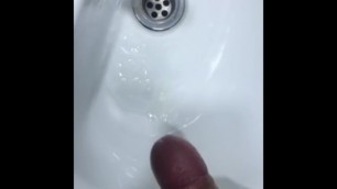 Masturbating in the Bathroom, Huge Cumshot