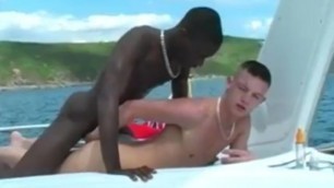Rich Entitled White Boy Gets Fucked by his Black Servant in a Boat.