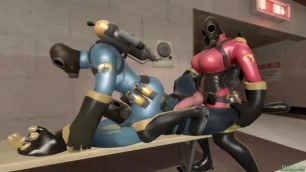 TF2 - 2 Futa Femme Pyros 1 Pyro