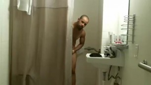 Light Skin Black Guy Takes a Shower and Plays with his Dick