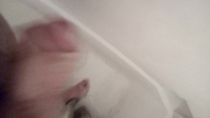 Solo Male Masturbating and Cumming in the Shower