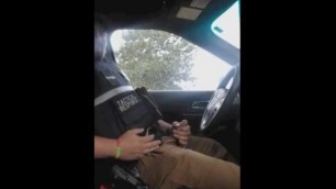 Cop Jacking in Uniform in the Car
