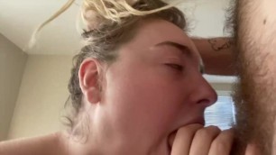 Quarantined Sucking and Fucking with Hairy Pussy Big Tit Blonde
