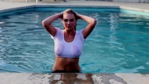Kate Upton Wet T Shirt Contest Champion Slomo Darkened Nipples