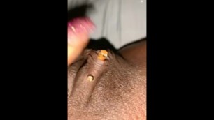 Big CLIT Watch me Jack off and Play W/ my Massive PIERCED Clit