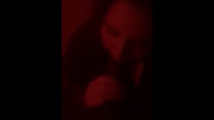 Pretty White Girl gives Tinder BBC Slow Sloppy Head under Red Lights