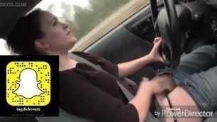 White Girl Masturbating an Cumming while driving(ADD SNAP:BIGDICKTRINI5