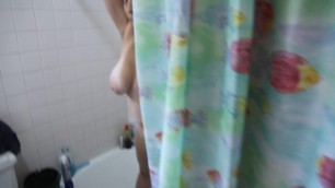 A Peak at Cammy, in the Shower, getting her Curves Nice and Wet.