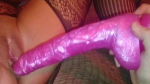 MILF Pussy getting Hard with 10 Inch Huge Dildo