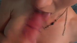 Amateur GF with Big Boobs Toys and Sucks with Cum in Mouth