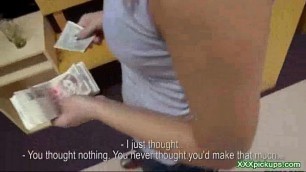 Gorgeous Czech amateur is paid cash to flash & fuck in public 08