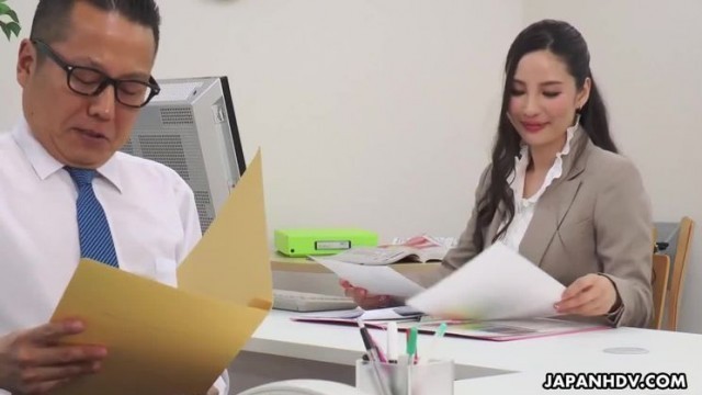 Ai Kamijou - Office Bitch Gets A Huge Cock In A Wet Pussy - PornGO.com